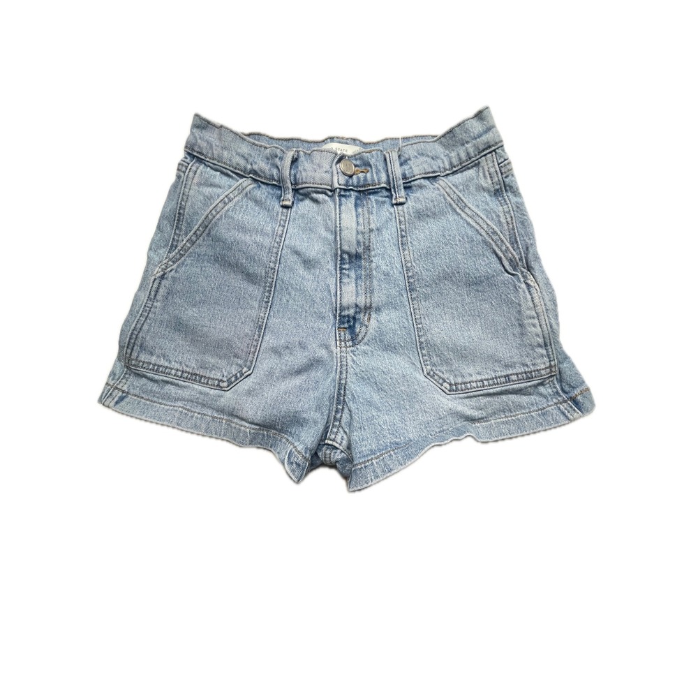 Altar'd State Denim Shorts Women MEDIUM Light Blue Excellent Patch Pockets DH404